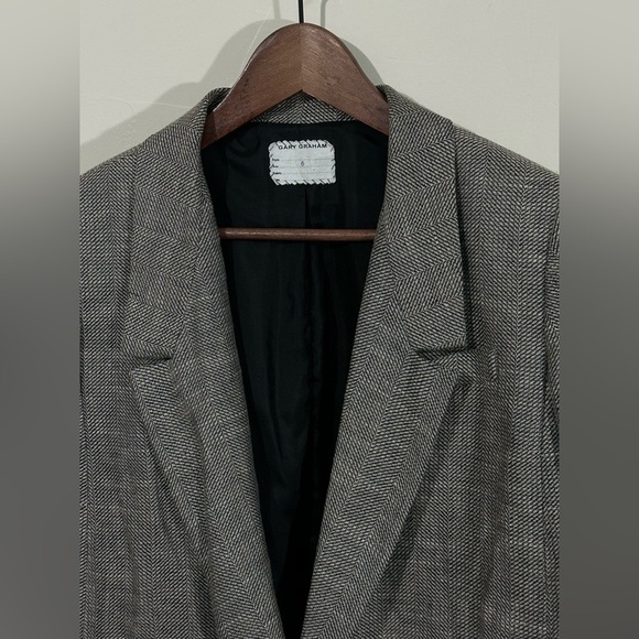 Gary Graham Wool Herringbone Blazer Jacket | Size 6 - Picture 2 of 5